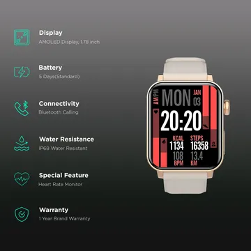   Compare Connect to Store Croma Velocity AM Smartwatch with Bluetooth Calling 2 Pcs