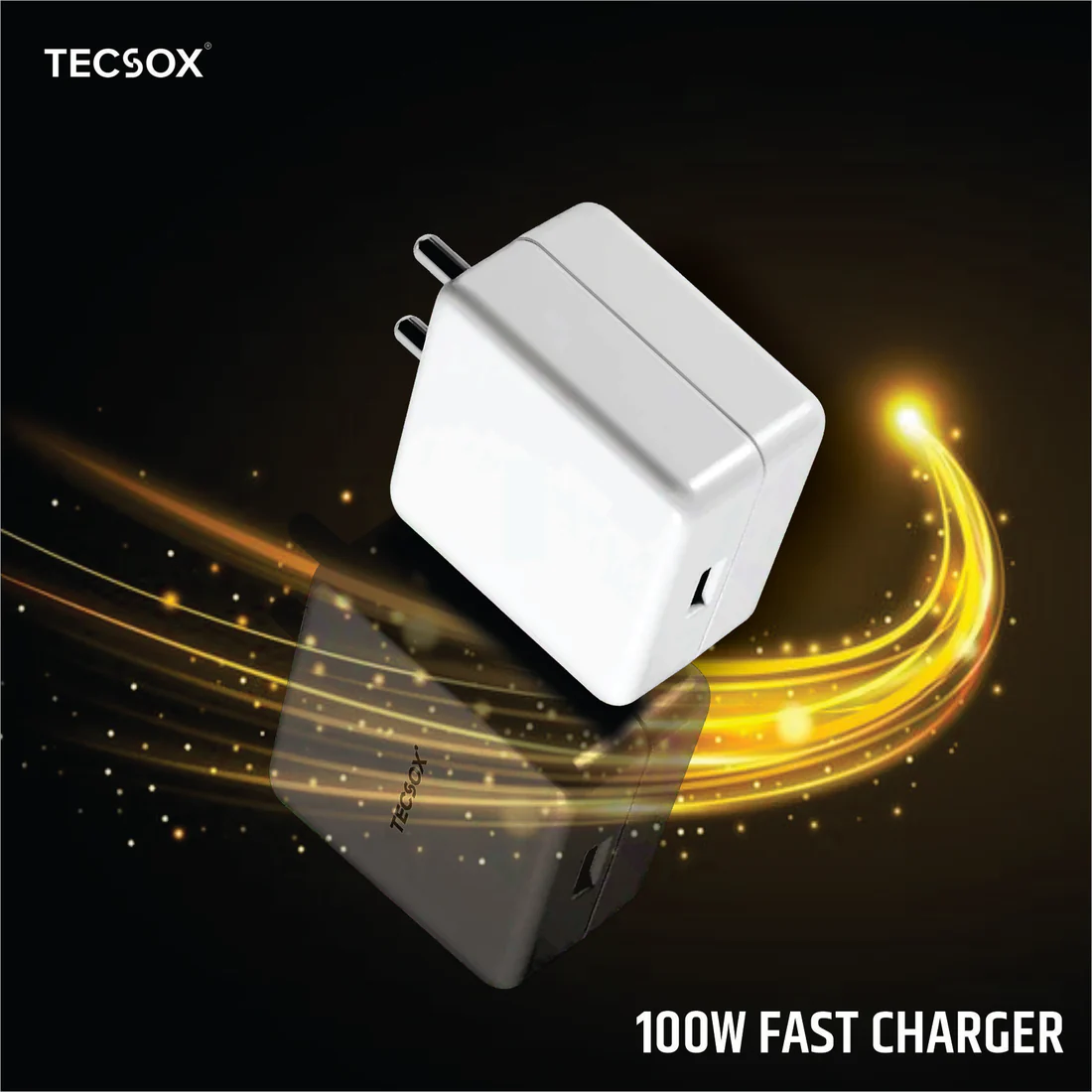 Tecsox 100 Watt Charger White 1 Pcs 
