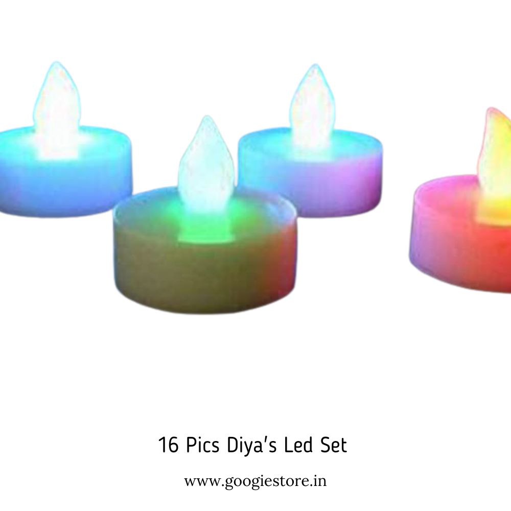 16 Pics Diya Diwali Led Light Chain 10 Pcs Pack in One Box